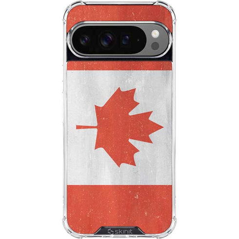 Canada Flag Distressed Google Pixel 10 Pro XL Clear Case